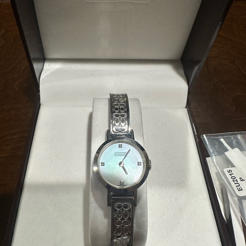 Coach Silver Watch with Logo Band